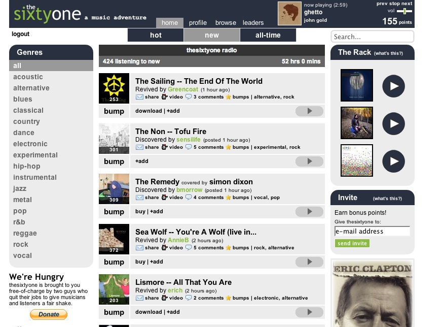 thesixtyone website thesixtyone website